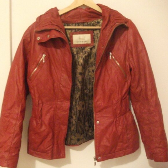Bod & Christensen Couture Leather Jacket, Red, Small - Picture 1 of 7